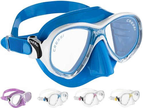 Cressi Marea Jr - Maske zum Tauchen und Schnorcheln, Blau, Einheitsgröße, Kinder Unisex