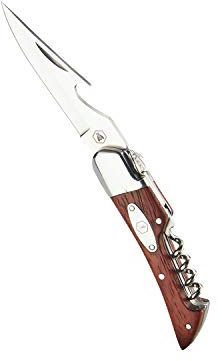 Laguiole Klappmesser mit 3 Funktionen - Messer - Flaschenöffner - Korkenzieher - Rosenholz - Schöne Geschenkbox, Mehrfabrig