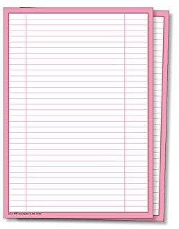 Ergänzungsbogen für Karteitaschen, 3 unbeschriftete Spalten, DIN A4, Farbe: Rosa, 200 Stück