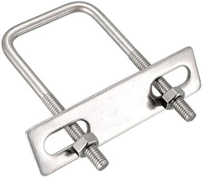 sourcing map 2 Stück M6 Vierkant U-Bolzen Quadratische Bügelbolzen Bügelschrauben 40x80mm mit Mutternrahmen und Befestigungselementen, Kohlenstoffstahl
