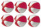 noTrash2003 Set aus 6 Aufblasbare Wasserbälle Strandbälle Beachball Urlaub Beach Strand Pool (Rot)