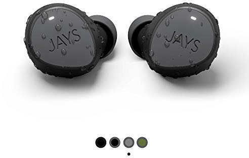 Jays Bluetooth Kopfhörer In Ear - m-Seven - Grau - True Wireless Sport Earpods Headphones bis zu 38h Akkulaufzeit geeignet für iOS & Android