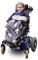 BundleBean 100% wasserdichter, weicher fleecegefütterter Rollstuhlüberzug | Universelle Passform für Rollstühle und Reha-Buggys | Kindergröße (Silberner Blitz)