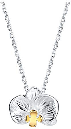Helen de Lete S925 Sterling Silber Schmetterling Orchidee Einstellen (Halskette)