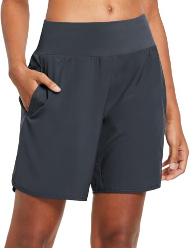 baleaf Damen Laufshorts Laufhose Kurz Sporthose mit 4 Taschen Jogginghose Sport Shorts mit Innenslip