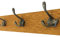 Element Wooden Designs Antique Coat Rack Industrial Triple 1883 Cast Iron Hooks Solid Oak Wood Vintage Wall Mounted (45cm 3 Hooks)