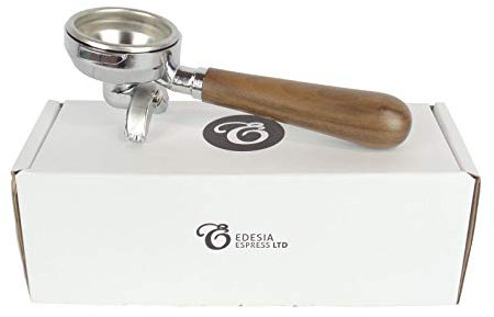 Ersatz-Siebträger für LELIT 58mm-Espressomaschinen - Walnuss-Griff, 2 Ausläufe - 14 g Sieb - 2 Tassen