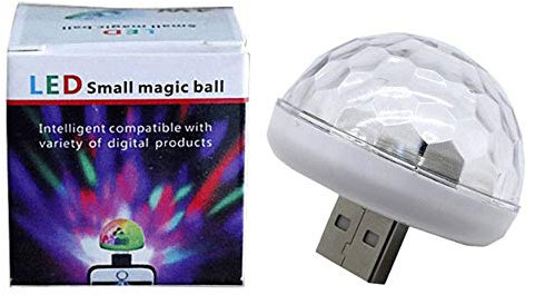 USB Mini Disco Light, LED Small Magic Ball Party Lights Multi Colors Stage Light Decoration for Christmas, Birthday, Club, Applicable to USB Interface