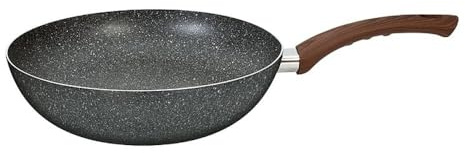 Blaumann Woks aus Aluminium, Beschichtung aus Marmor, Farbe Dunkelgrau, Maße 28