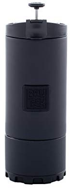 BruTrek® by Planetary Design OVRLNDR Travel Coffee French Press, 24 fl.oz Capacity, Double Wall Vacuum Insulated, Easy To Clean Removable Bottom, No Spill Lid, On The Go Coffee Brewing (Obsidian)