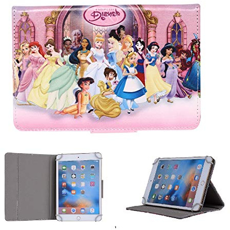 Tablet Case For Samsung Galaxy Tab A 10.1 2016 (SM-T580 T585 T587) children kids Stand Folio Disney princess Cover (Princesses Pink Castle))