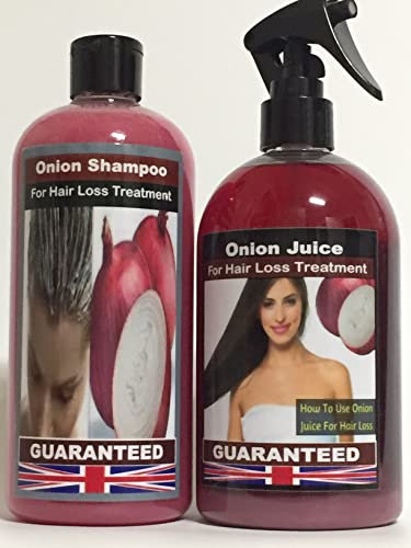 Zwiebelsaft- und Zwiebel-Shampoo zur Behandlung von Haarausfall, tolle Ergebnisse, 500 ml + 500 ml