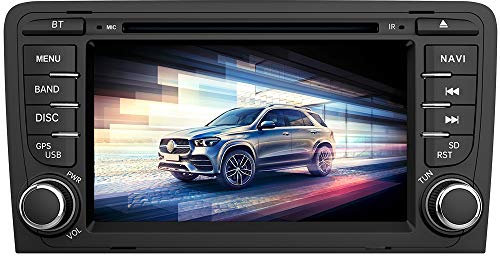 AWESAFE Autoradio 2 Din per Audi A3 S3 RS3 8P 2006-2012 (WinCE) 7 Pollici Car Stereo Radio con Funzione CD DVD SD USB DAB Bluetooth MirrorLink Controllo del volante (DAB Antenna esclusa)