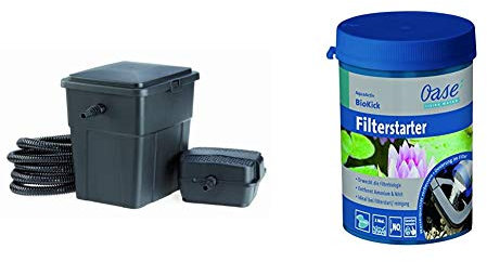 Pontec 51226 PondoClear Set 4000 & OASE 50295 AquaActiv BioKick, 200 ml - mehrstufiges Filtersystem aus Durchlauffilter, UVC-Einheit und Wasseraufbereiter
