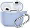 Upeak Compatible with AirPods 3rd Generation Case 2021, Fully Wrapped Silicone Protective Case Cover Shock Absorption for Apple AirPods 3 Case, With Keychain, Lilac