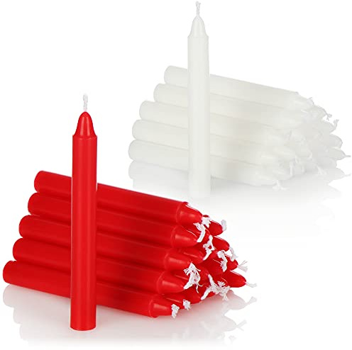 COM-FOUR® 40X Baumkerzen aus Wachs, Weihnachtsbaumkerzen, Christbaumkerzen | Pyramidenkerzen für Weihnachten - Kerzen klein - Ø 11 x 105 mm
