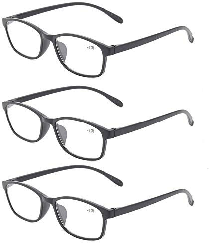 Suertree Leserille 3 Pack Blaulichtfilter Computer Brille Leicht TR90 Augenoptik Lesehilfe für Damen Herren 2.5x