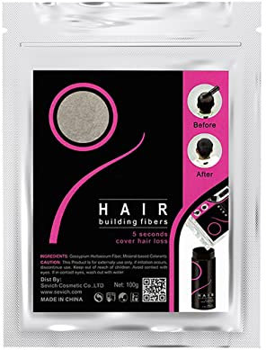 Bolsa Ahorro para Relleno de Fibras Capilares Densificadoras del Cabello. Ideales para Disimular Calvicie en Hombre y Mujer, 100% naturales. Válidas para cualquier marca de fibras. 100Gr (Negro)