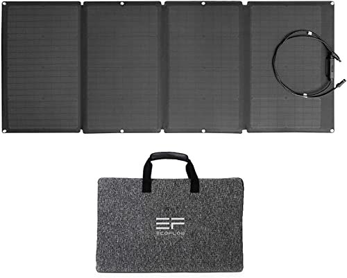 EF ECOFLOW 160W Portable Solar Panel for Power Station, Foldable Solar Charger Chainable with Adjustable Kickstand, Waterproof IP67 for Outdoor Camping RV Off Grid System