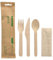 Papstar Bestecksets, Holz pure natur Messer, Gabel, Löffel, Serviette in Papierbeutel (50 Stück)