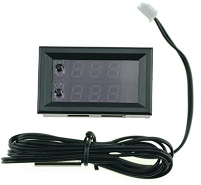 FamilyMall Digitaler einstellbarer Temperaturregler mit LED-Dual-Color DC 12 V Thermostat programmierbarer Regler Mikrocomputer -50 ~ 110 ℃