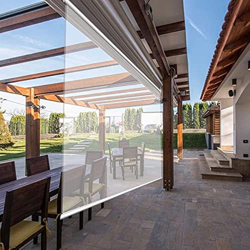FUFU Rollo, Terrasse, aufrollbar, Rollo, Fensterschirm, Outdoor, Schatten, Sichtschutz, Veranda, Deck, Balkon, Pergola, Rankhilfe, Carport (Größe: 140 x 160 cm)