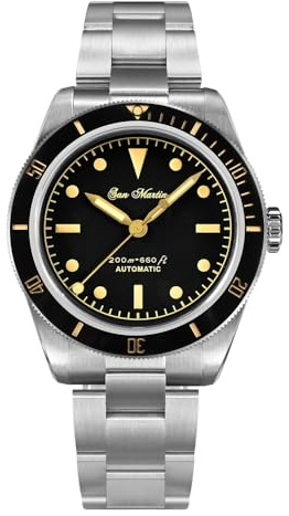 San Martin SN004 6200 Klassische Retro-Herrenuhren Saphirglas 20 Bar Edelstahl Automatik Luxus Kleid Taucheruhr Version 2 Kleid