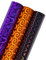 LeZakaa Holografische Geschenkpapierrolle – Mini-Rolle – lila Herz/orangefarbene Spirikel/schwarze gewellte Streifen für Valentinstag, Geburtstag, Urlaub – 43,2 x 304,8 cm – 3 Rollen (42,5 m²)