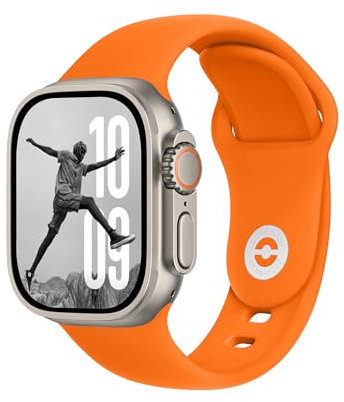 DONEGANI SB für Apple Watch Armband Ultra 2 Se 40mm 44mm 46mm 42mm 45mm 41mm 38mm 49mm Series 10 9 8 7 6 5 4 3 Original Damen Herren Sport Silikon Orange