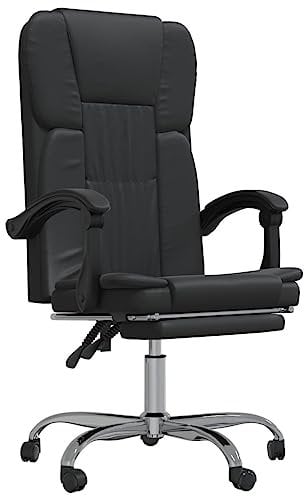 Bussandri Exclusive - Bürostuhl mit Liegefunktion Schwarz Kunstleder