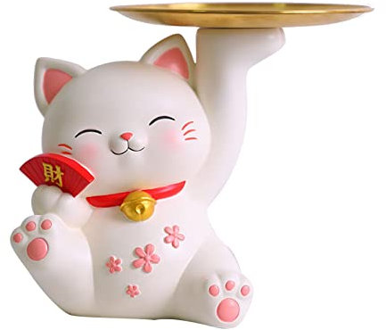 UPQRSG Veranda Ornamente, Statue, Holz Butler Dekoration, Aufbewahrungstablett, Leichte, Luxuriöse, Hochwertige Aufbewahrungsornamente, Wohnzimmer Desktop Dekoration, Anwendbare Geldbörsenschlüssel(C)