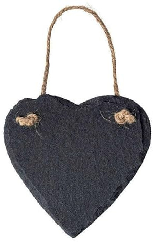 Schiefer-Herz Hänger 15 cm. Schieferherz zum Hängen und Beschriften. Steinherz Hochzeit Geschenk Dekoration