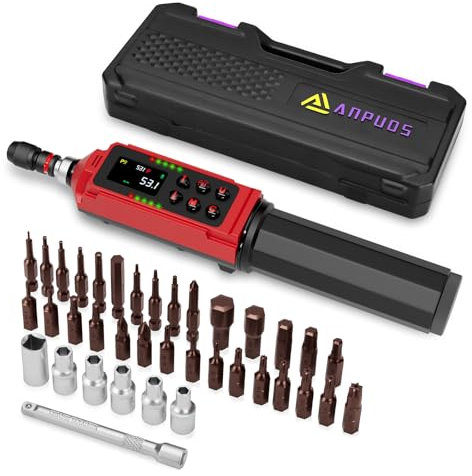 ANPUDS Torque Screwdriver 0.09-6Nm/0.8-53.1in-lbs, ±1% Accuracy, Digital Torque Screwdriver Set with Buzzer、LED and Vibration Notification,for Gunsmithing Bicycle Maintenance