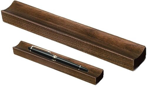 Bemvp 1pc Pen Organizer Holder Pencil Holder Wooden Pen Display Stand Fountain Pen Ballpoint Pen Display Rack Office Stationery Organizer