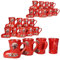 MamboCat 20er Set Glühweinstiefel rot mit Henkel I 200ml geeicht I Glühweinbecher mit Weihnachtsdekor & Schriftzug für 20 Personen I Keramik-Tasse für Tee, Eierlikör, Feuerzangenbowle