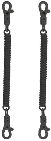 PATIKIL Einziehbare Spiralfedern Schlüsselanhänger 2 Pack Verliersicherung Schlüsselanhänger Halter Schlüsselband Schnur mit Plastik Karabinerverschluss für Schlüssel Geldbörse Schwarz