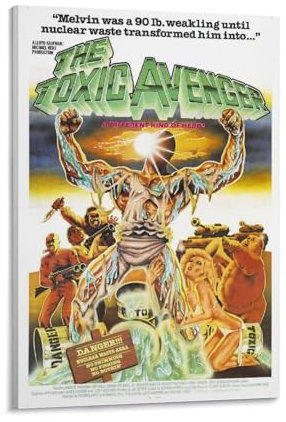 LIANGSHUANG Poster mit amerikanischen schwarzen Comedy-Filmen The Toxic Avenger, Leinwandbild, Wandkunst, Wohnzimmer, Poster, Malerei, 30 x 45 cm