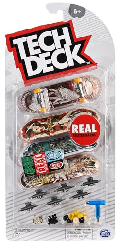 TECH DECK, Ultra DLX Fingerboard 4-Pack, Real Skateboards, Collectible and Customizable Mini Skateboards, Kids Toys for Ages 6 and up
