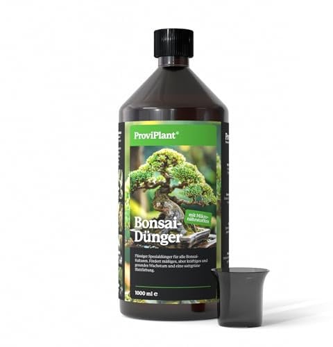 ProviPlant Bonsai Dünger – 1 Liter Spezialdünger Bonsaibaum Profi-Qualität - HOCH ERGIEBIG - 200 Liter Gießwasser - Made in Germany