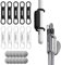 Nearockle 10-Pack Magnetischer Stifthalter, Silikon Verstellbarer Stiftschlaufe für Schreibtisch, Kühlschrank, Whiteboards, Stiftring Büro Schreibtisch Zubehör Marker Organizer (Schwarz&Weiß)