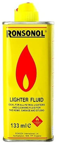ezkart Pack of 1 - Ronsonol Lighter Fluid Fuel with Low Odour, Lighter Fluid, Works with Multiple Refillable Lighters, Fast Ignition, Clean Burning Fuel - 133ml (Pack of 1)