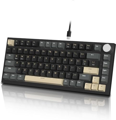 ATTACK SHARK K85 Rapid Trigger 75% Wired Mechanical Gaming Keyboard Gasket with Hot Swapped Adjustable Actuation Magnetic Switch Programmable Knob TKL RGB Backlit PBT Keycaps for Win Mac Gamer(Black)