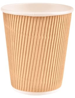 500 vasos de papel kraft ondulados triples de 12 onzas