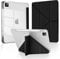MuyDoux Funda Origami para iPad Pro 11 Pulgadas 4ª 3ª 2ª 1ª Generación 2022/2021/2020/2018 con Portalápiz, Soporte Vertical y Horizontal, Carcasa Trasera Transparente Clara Antigolpes, Negro