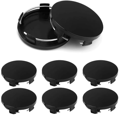 GisWell 8 Stück Nabendeckel 60mm, Universal Radnabenkappen aus ABS, Radnabenabdeckung für Auto Felgen, Felgenkappen Schwarz, Zubehör Kompatibel mit VW Audi, OD 60mm ID 56mm