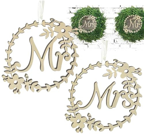 Dekoration des Hochzeitsstuhls: Stuhl-Dekorationen für Hochzeiten, Rückwand, Hochzeitsstuhl, Holz für Brautpaare | kreative und elegante Signatur an das Brautpaar