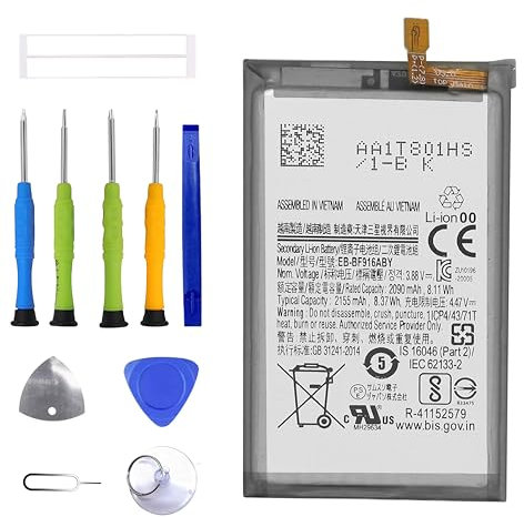 ERYNK Galaxy Z Fold2 EB-BF916ABY Batterie de rechange pour Galaxy Z Fold2 5G SM-F916B, SM-F916U, SM-F916U1, SM-F916N, SM-F9160, SM-F916W, SCG05 avec jeu d'outils