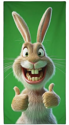 YISUMEI 3D-Anime-Kaninchen Strandtuch XXL 180x90cm - Schnelltrocknendes Mikrofaserhandtuch mit Tasche, Saugstark Sandfrei - Leichtes Reisehandtuch für Strand, Pool