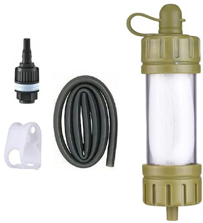 Portable Water Filter Straw, Mini Water Filter for Emergency Survival Gear, Outdoor Adventures (Transparent Bowl)