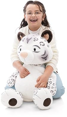 NICI Kuscheltier Schneeleopard Eleni Snowbell 70cm - weiß - Weiches NICI Plüschtier – niedliches Stofftier zum Kuscheln & Spielen – tolle Geschenkidee für Kinder & Erwachsene | 62434
